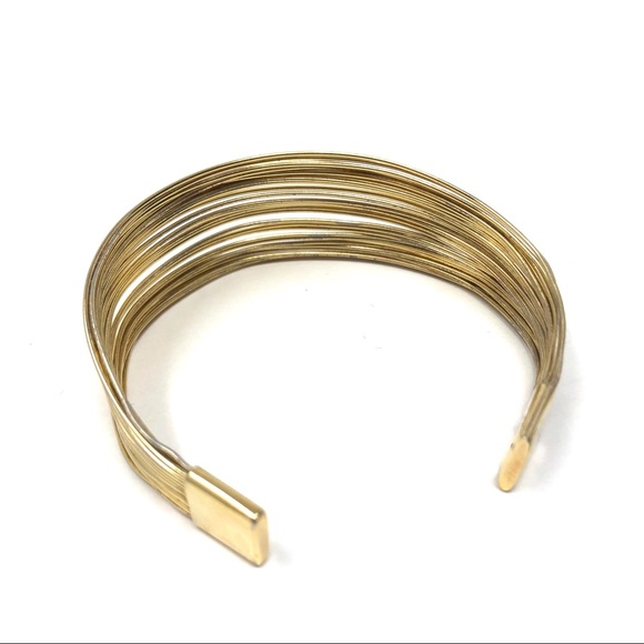 Sterling silver with gold overlay multi strand cuff, 24.2g - Picture 8 of 16